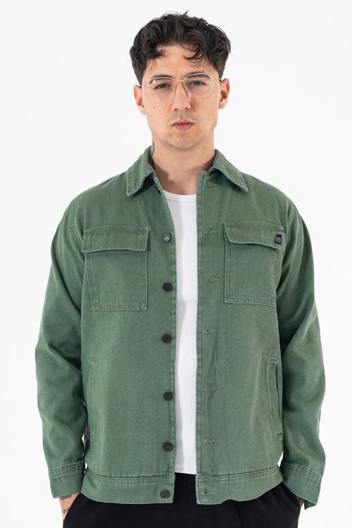 Erkek Kot Ceket Regular Fit Gömlek Yaka Yeşil