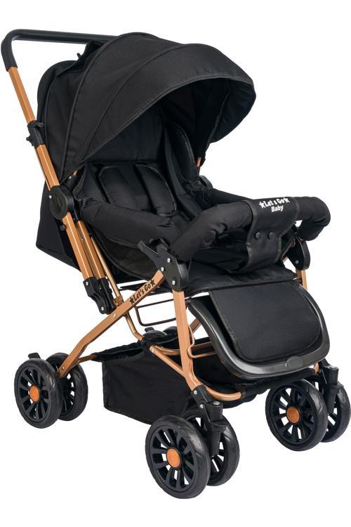 Çift Yönlü Ergonomik Bebek Arabası Bebek Puset Dayanıklı Katlanabilir Siyah Gri Bej Gold