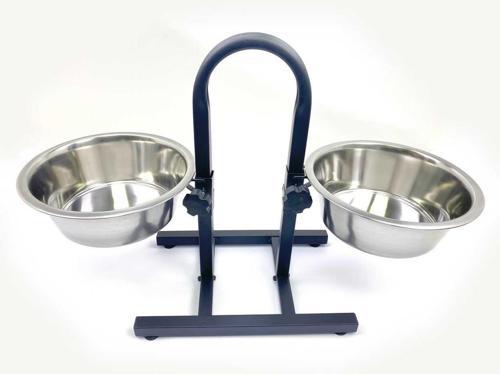 Ayaklı Ayarlanabilir İkili Çelik Mama Su Kabı 64 Oz 2 Lt