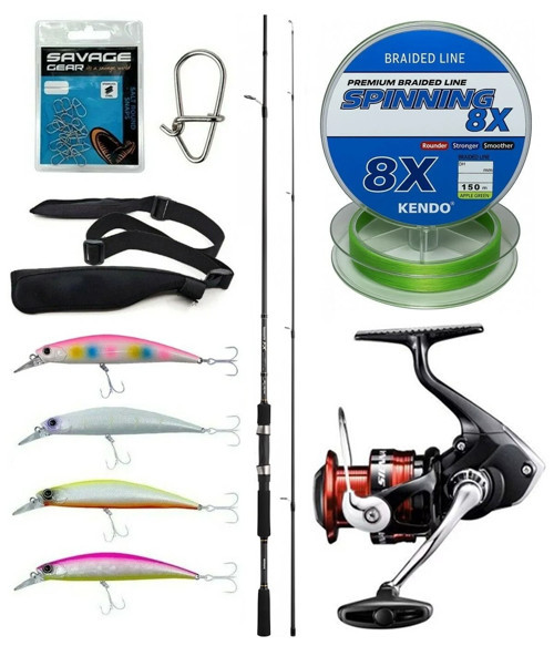 Spin Olta Seti Shimano Kamış FX XT Spinning Moderate Fast 2,40m 14-40g 2pc&Shimano Sienna 3000 Fg Spin Makin