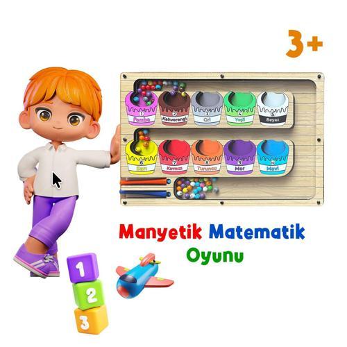 Manyetik Eğitici Renkli Sayma ve Eşleştirme Labirenti Eğitim Oyuncağı - Ahşap Montessori Oyunu Kova