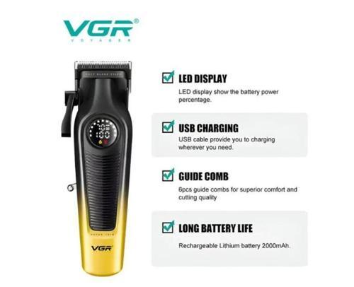 V-196 Erkek Saç Kesme Makinesi DLC Bıçaklı LED Ekranlı Kablosuz USB Seramik Bıçaklı Profesyonel Saç Kesme Makinesi Saç Kesme Makinesi