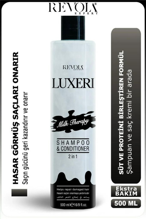 Revola Luxeri 2'si 1 Arada Şampuan ve Kondisyoner Yıpranmış Saçlar İçin Onarıcı 500 Ml Milk Therapy