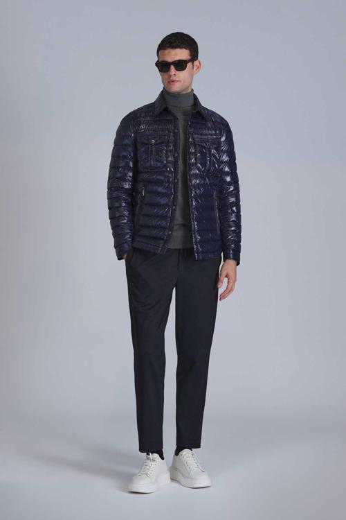 Kane Kaz Tüyü Erkek Mont Lacivert