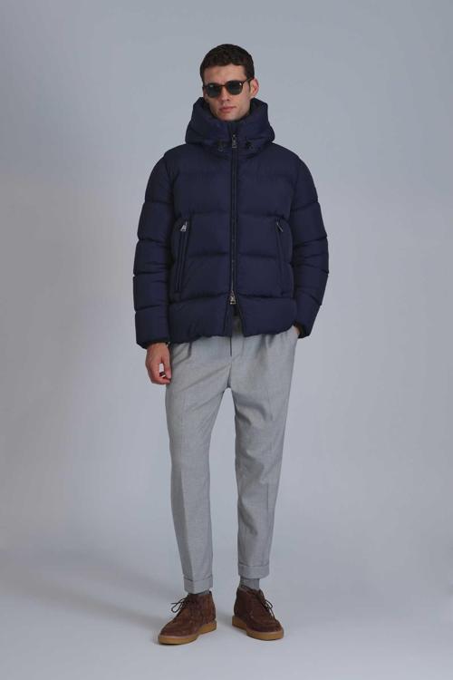 Tommy Kaz Tüyü Erkek Mont Lacivert