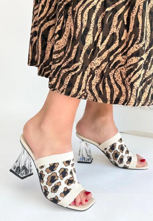 Evra Çita Triko Topuklu Terlik