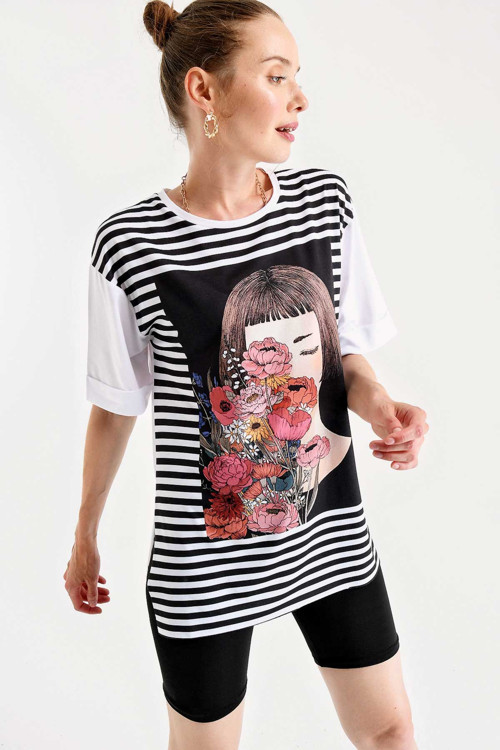Gabria Kız Basklı T-shirt