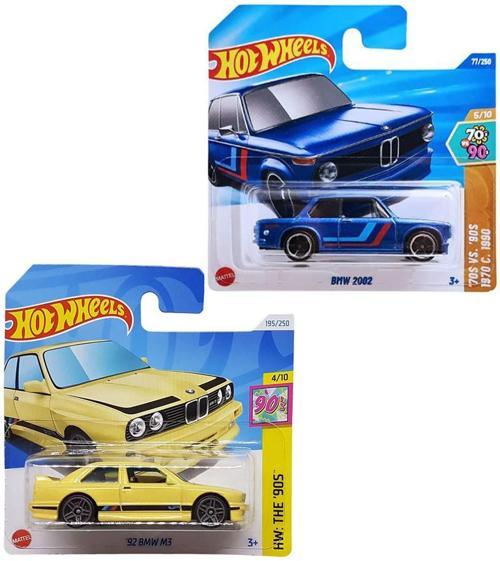 2 Araç BMW Set - Hot Wheels Bmw 2002 & Hot Wheels '92 BMW M3 (1/64) Mavi - Sarı