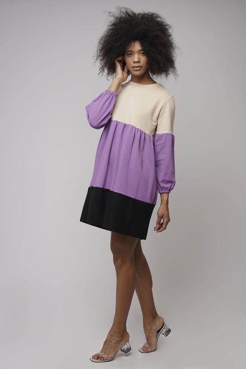 Gabria Büzgülü Renkli Elbise