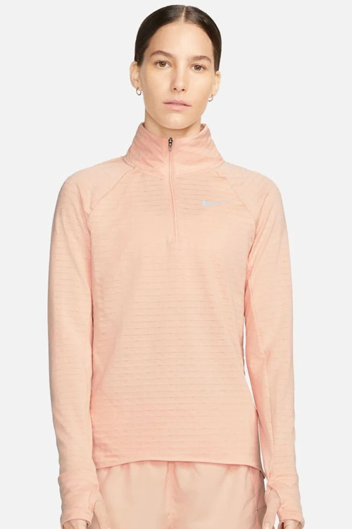 Therma Fit Element 1/2 Zip Running Long Sleeve Kadın Yarım Fermuarlı Koşu Sweatshirt Pembe Turuncu