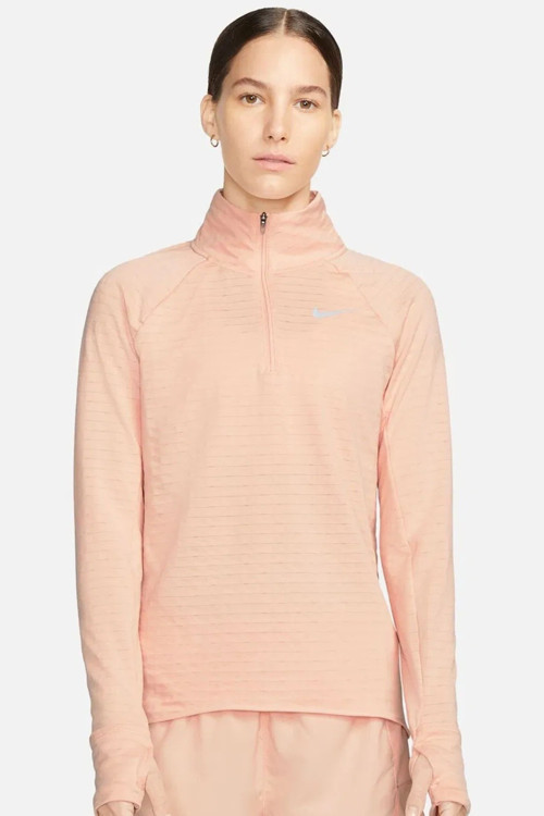Therma Fit Element 1/2 Zip Running Long Sleeve Kadın Yarım Fermuarlı Koşu Sweatshirt Pembe Turuncu
