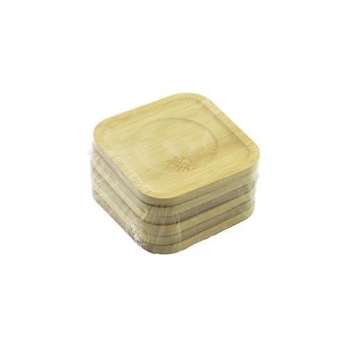 KARE= 9.7 X 9.7CM 6PCS BAMBU - AHŞAP ÇAY TABAK (5365)