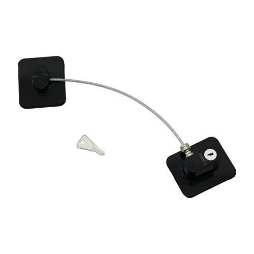 SİYAH PLAKA   HALATLI  EMNİYET KİLİT  5X6CM YAPIŞKANLI MONTAJ=2PCS PLAKA   HALAT=18.8CM (5365)