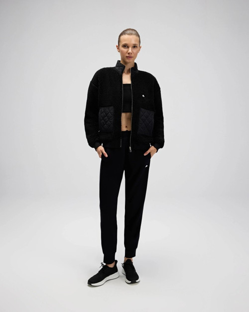 EF525-Fleece Kadın Siyah Polar Mont