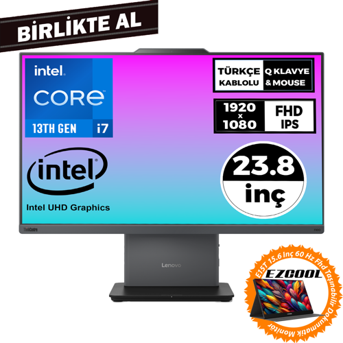 ThinkCentre Neo 50a i7-13620H 16GB 512GB SSD 23.8"Fdos AIO+15.6" Touch Monitör 12SC000KTR 047