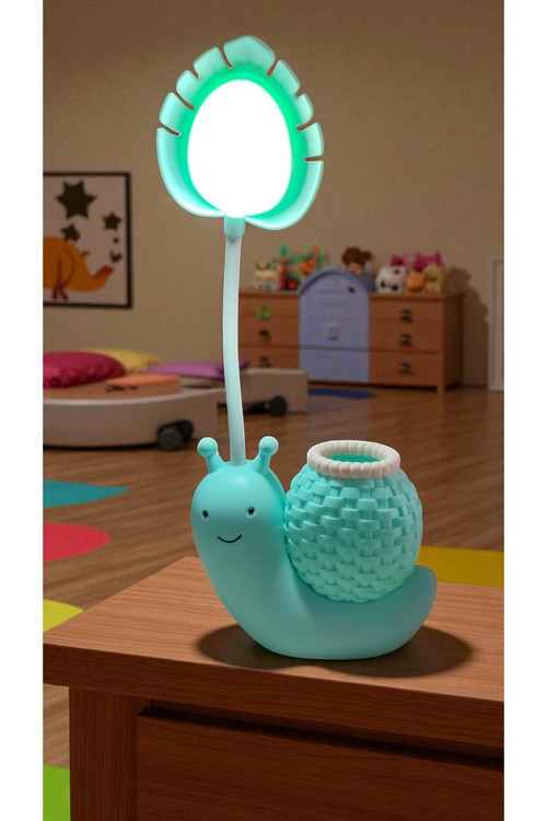 Salyangoz Şeklinde Hem Masa Üzeri Gece Lambası Hem Kalemlik 25 Cm *13 Cm Boyut