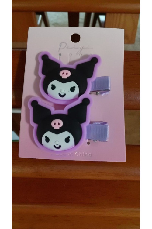 Üzeri Silikon Kuromi Fiğürlü Çocuk Pens Toka Bir Çift