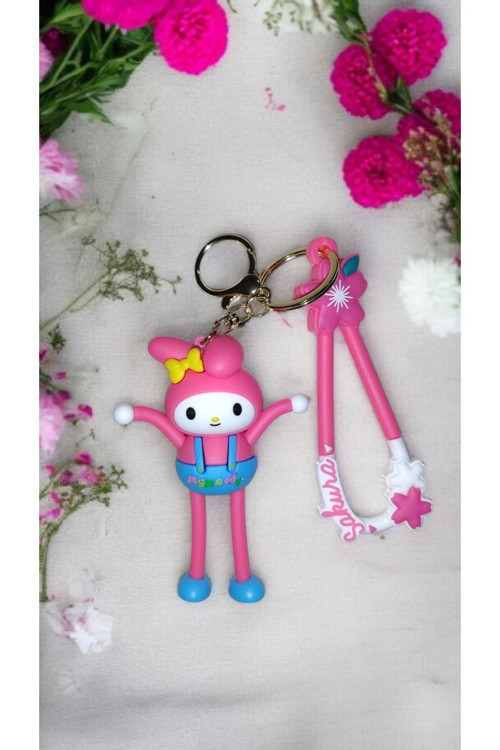3D Büyük Boy My Melody Anahtarlık - Silikon Figürlü Ve Çanta Aksesuar