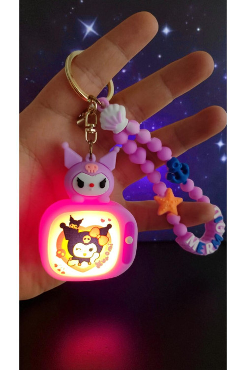 Kuromi Tv Ekran Işıklı Silikon Kayış Çanta Aksesuar Ve Anahtarlık Kayış Hariç Boyut (7Cm*5Cm )