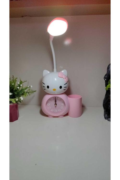 Hello Kitty Hem Gece Lambası Hem Çalarsaat Hemde Kalemlik Lamba Dahil Boyut 40Cm