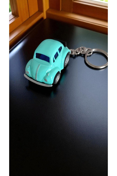 Mini Vosvos Çek Bırak Araba Ve Anahtarlık Turkuaz Renk ( 5Cm )