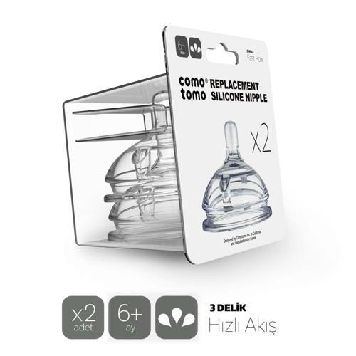 Nessiworld Silikon 2'Li Biberon Emziği Hızlı Akış 6+ Ay