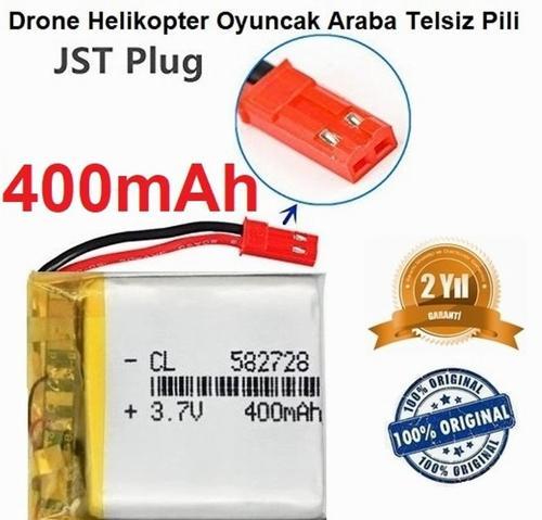 Jst 400 Mah 3.7v Kırmızı Soket Drone Helikopter Oyuncak Araba Telsiz Telefon Pili