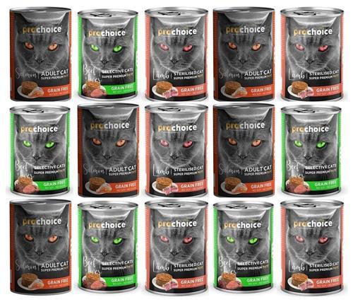 Somon-Kuzu-Biftek Aromalı Karışık Yetiskin Kedi Konservesi 400gr*15 Adet