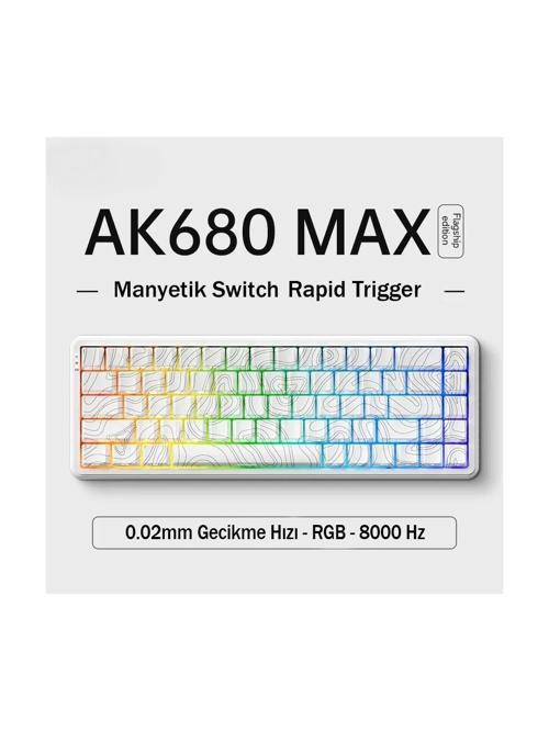 AK680 Max Manyetik Switch Kablolu Klavye 8000Hz 0.125MS %68 Rgb Aydınlatma Mekanik Klavye