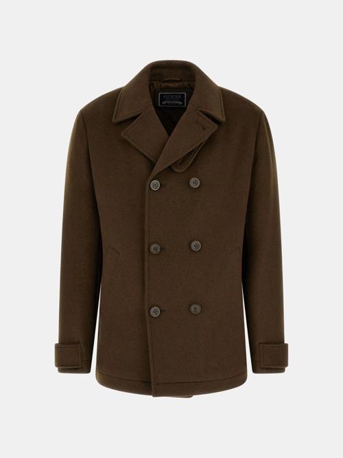 Peacoat Erkek Kahverengi Yün Karışımlı Kaban M5BL2JW2242-A12G