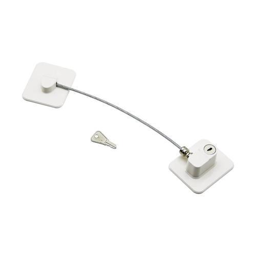 Beyaz Plaka   Halatlı  Emniyet Kilit  5x6cm Yapışkanlı Montaj=2pcs Plaka   Halat=18.8cm