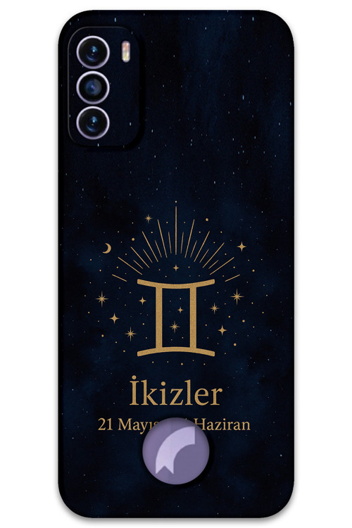 Reeder S19 Max Pro S Uyumlu İkizler Burcu Desenli Telefon Kılıfı + Ekran Koruyucu - 5770