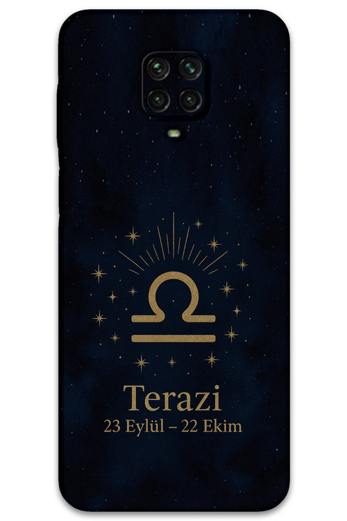 Xiaomi Redmi Note 9 Pro Uyumlu Terazi Burcu Desenli Telefon Kılıfı + Ekran Koruyucu - 5774