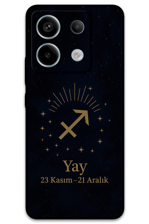 Xiaomi Redmi Note 13 Pro 4G Uyumlu Yay Burcu Desenli Telefon Kılıfı + Ekran Koruyucu - 5776
