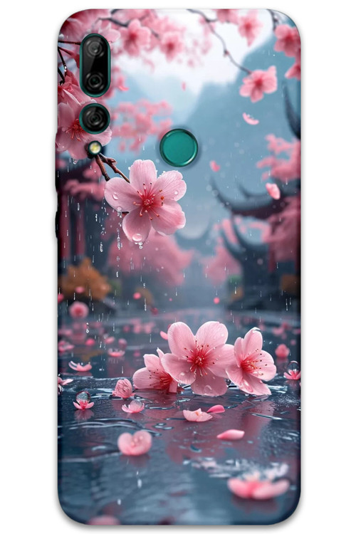 Huawei Y9 Prime 2019 Uyumlu Çiçek Desenli Telefon Kılıfı + Ekran Koruyucu - 5794