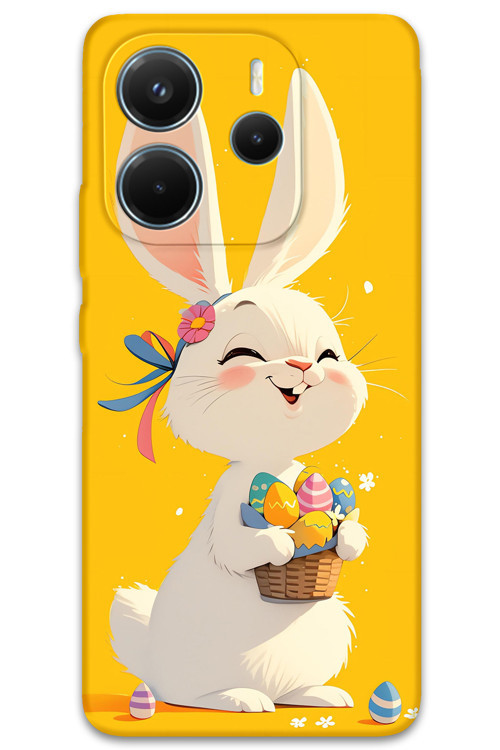 Xiaomi Redmi Note 14 4G Uyumlu Tavşan Desenli Telefon Kılıfı + Ekran Koruyucu - 5807