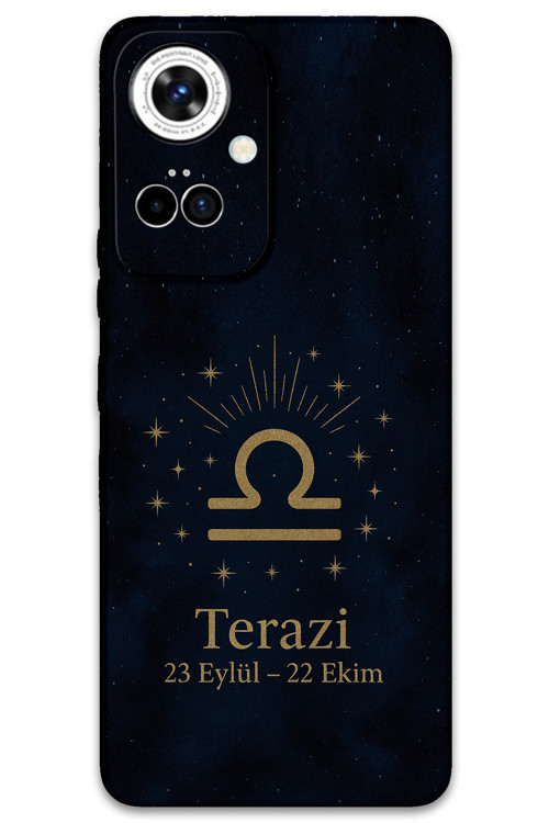 Tecno Camon 19 Pro Uyumlu Terazi Burcu Desenli Telefon Kılıfı + Ekran Koruyucu - 5774