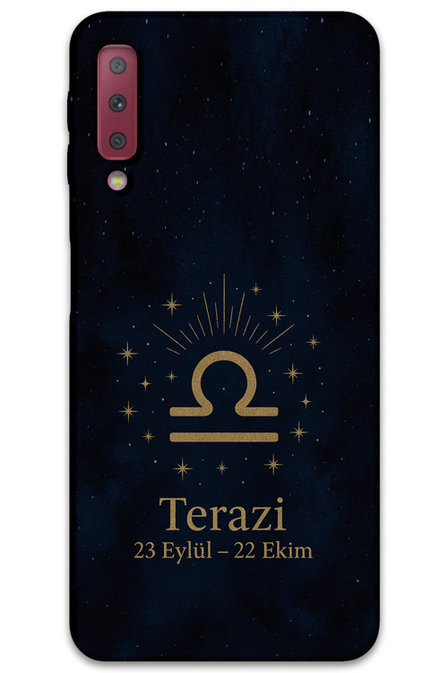 Galaxy A7 2018 Uyumlu Terazi Burcu Desenli Telefon Kılıfı + Ekran Koruyucu - 5774