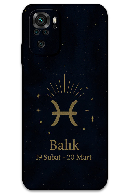 Xiaomi Redmi Note 10 Uyumlu Balık Burcu Desenli Telefon Kılıfı + Ekran Koruyucu - 5779
