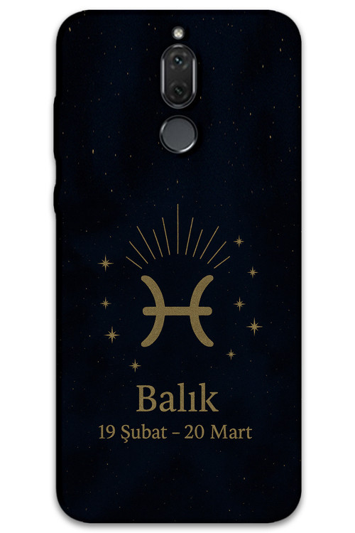 Huawei Mate 10 Lite Uyumlu Balık Burcu Desenli Telefon Kılıfı + Ekran Koruyucu - 5779