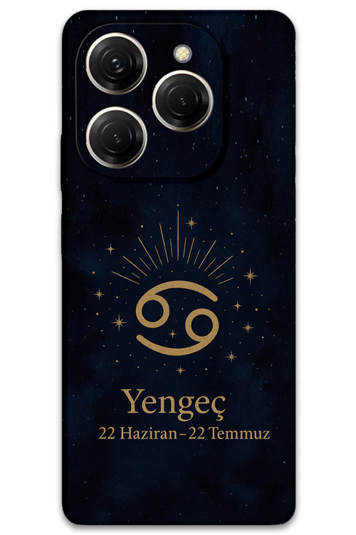 Tecno Spark 20 Pro Uyumlu Yengeç Burcu Desenli Telefon Kılıfı + Ekran Koruyucu - 5771
