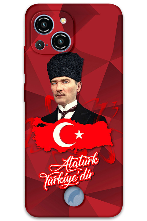 Reeder S23 Pro Max Uyumlu Atatürk Desenli Telefon Kılıfı + Ekran Koruyucu - 5851