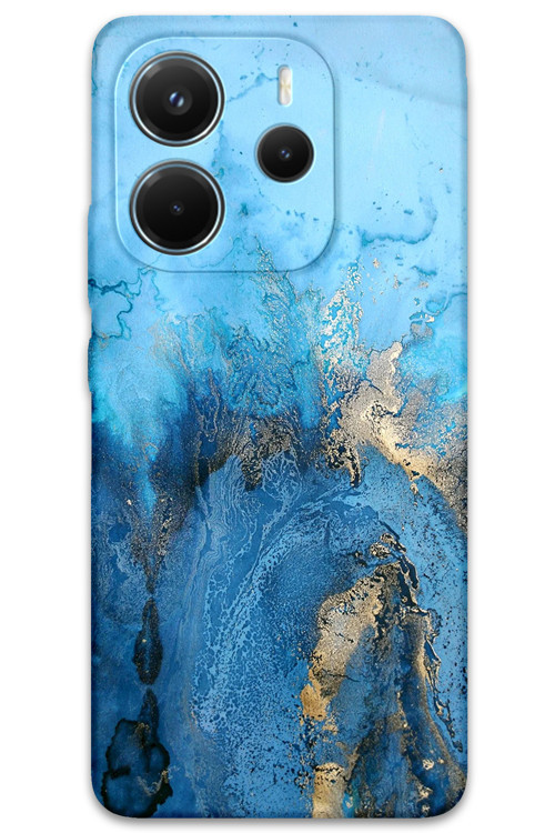 Xiaomi Redmi Note 14 5G Uyumlu Mermer Desenli Telefon Kılıfı + Ekran Koruyucu - 5812