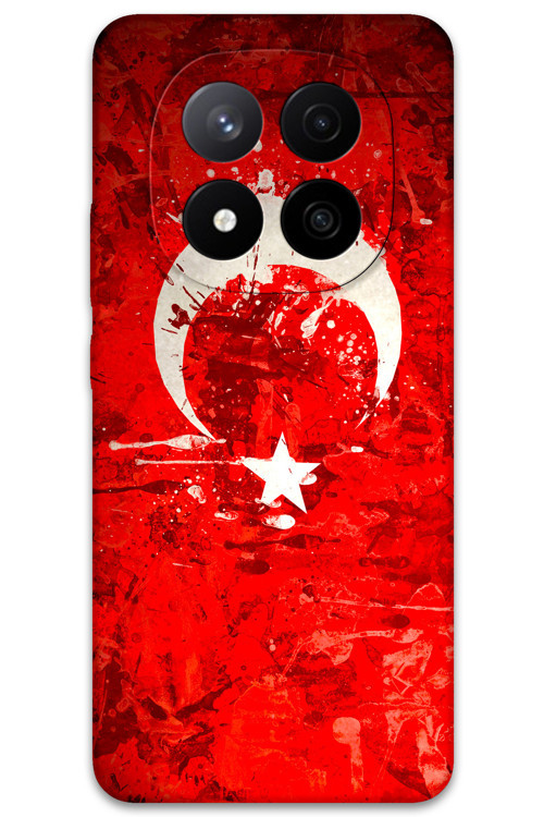 Xiaomi Redmi Note 14 Pro Plus Uyumlu Türk Bayrağı Desenli Telefon Kılıfı + Ekran Koruyucu - 5847