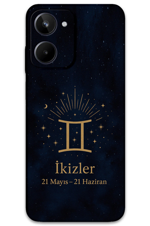 Realme 10 4G Uyumlu İkizler Burcu Desenli Telefon Kılıfı + Ekran Koruyucu - 5770
