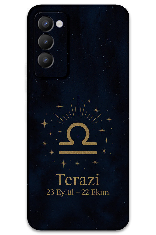Tecno Camon 18 Uyumlu Terazi Burcu Desenli Telefon Kılıfı + Ekran Koruyucu - 5774