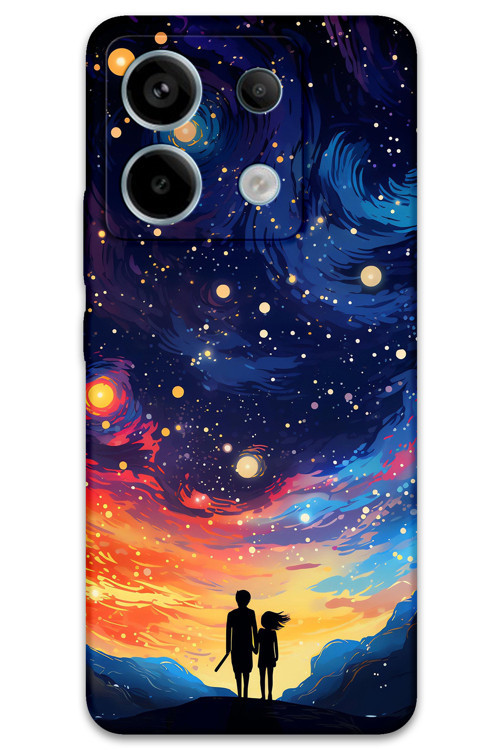 Xiaomi Redmi Note 13 Pro 4G Uyumlu Uzay Desenli Telefon Kılıfı + Ekran Koruyucu - 5863