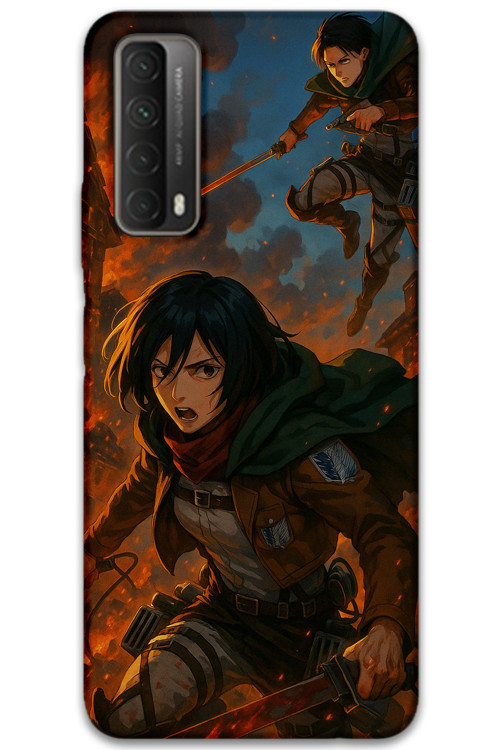 Huawei P Smart 2021 Uyumlu Anime Desenli Telefon Kılıfı + Ekran Koruyucu - 5744