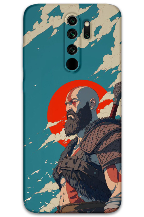 Xiaomi Redmi Note 8 Pro Uyumlu Kratos Desenli Telefon Kılıfı + Ekran Koruyucu - 5824