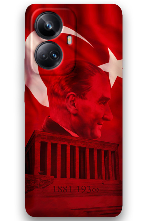 Realme 10 Pro Plus Uyumlu Atatürk Desenli Telefon Kılıfı + Ekran Koruyucu - 5848